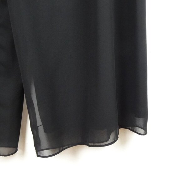 Alex Evenings Wide Leg Pants Women's Plus Size 3X Black Chiffon Dressy Flowy - Picture 4 of 11